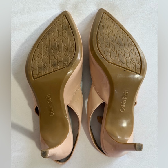 Calvin Klein Slingback Heels shoes size 7 tan nude - Picture 4 of 6